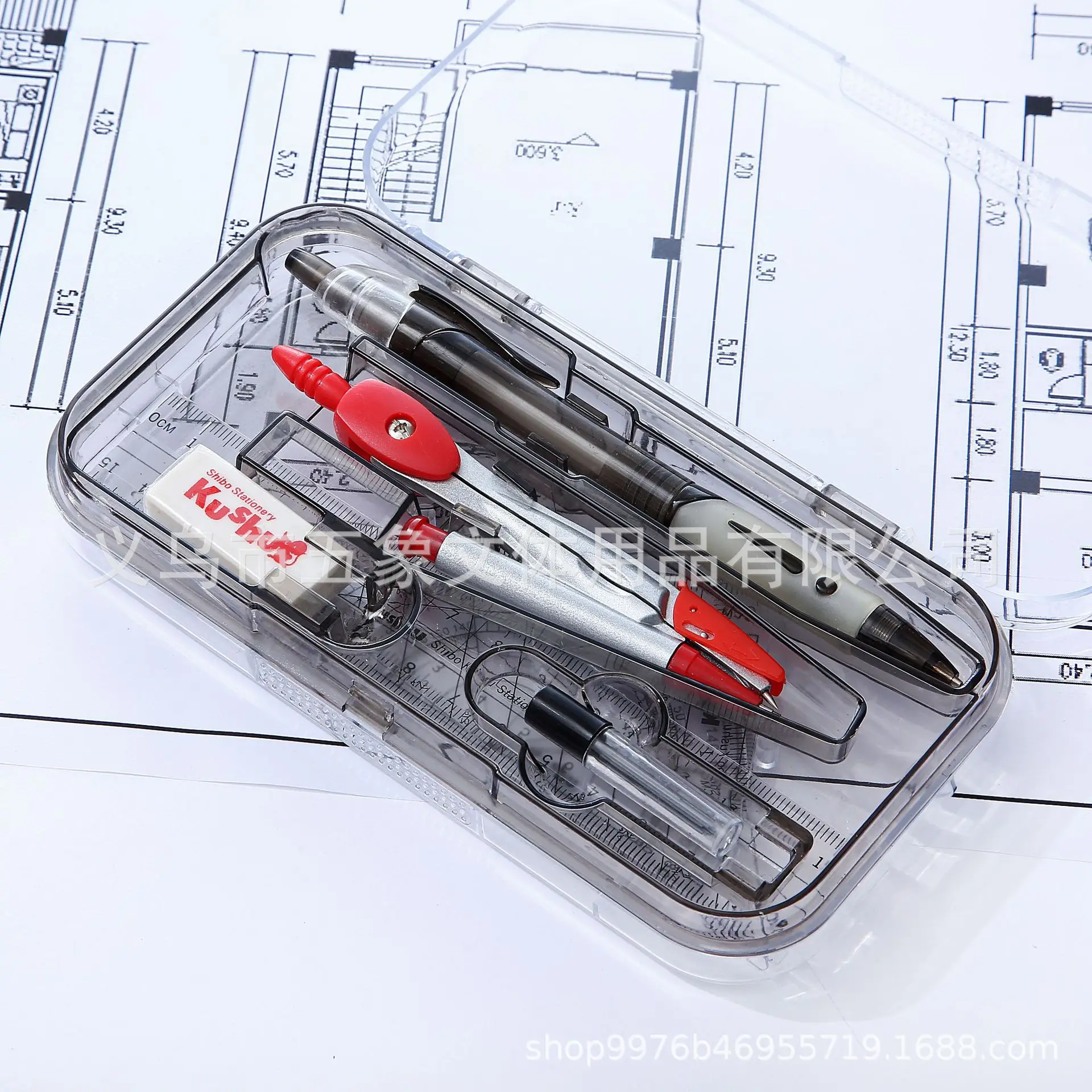 Best Selling School Office Drawing Design Supplies Student Special Geometric Ruler Compass Set