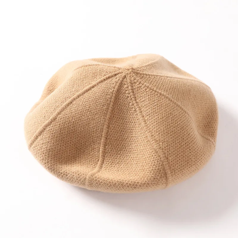 Custom Embroidery Logo Premium Quality Fashion Wool Beret for Women and Girls beret hat cap