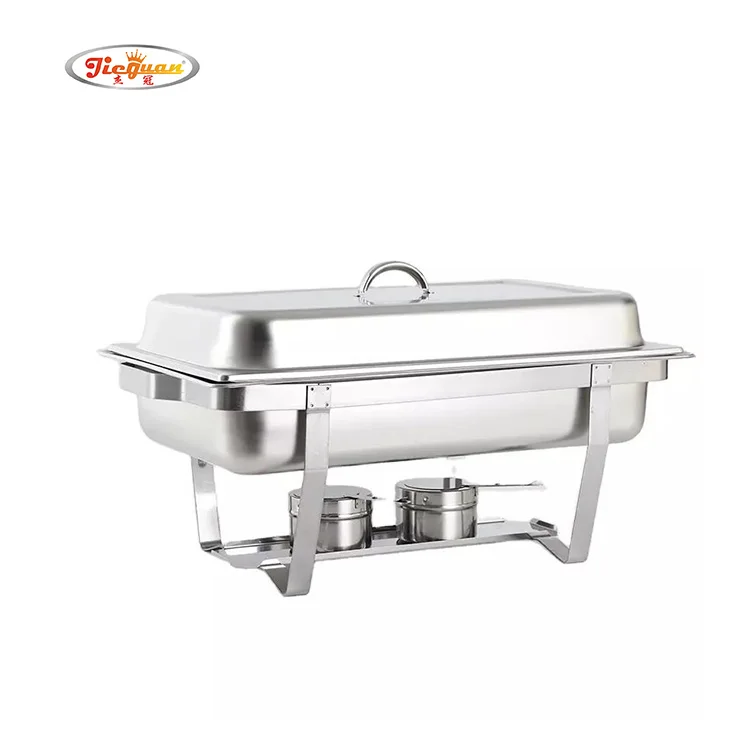 Commercial Stainless Steel Rectangular Hot Pot 9L Oblong Chafing dish Food Warmer Set With Food Pan For Restaurant