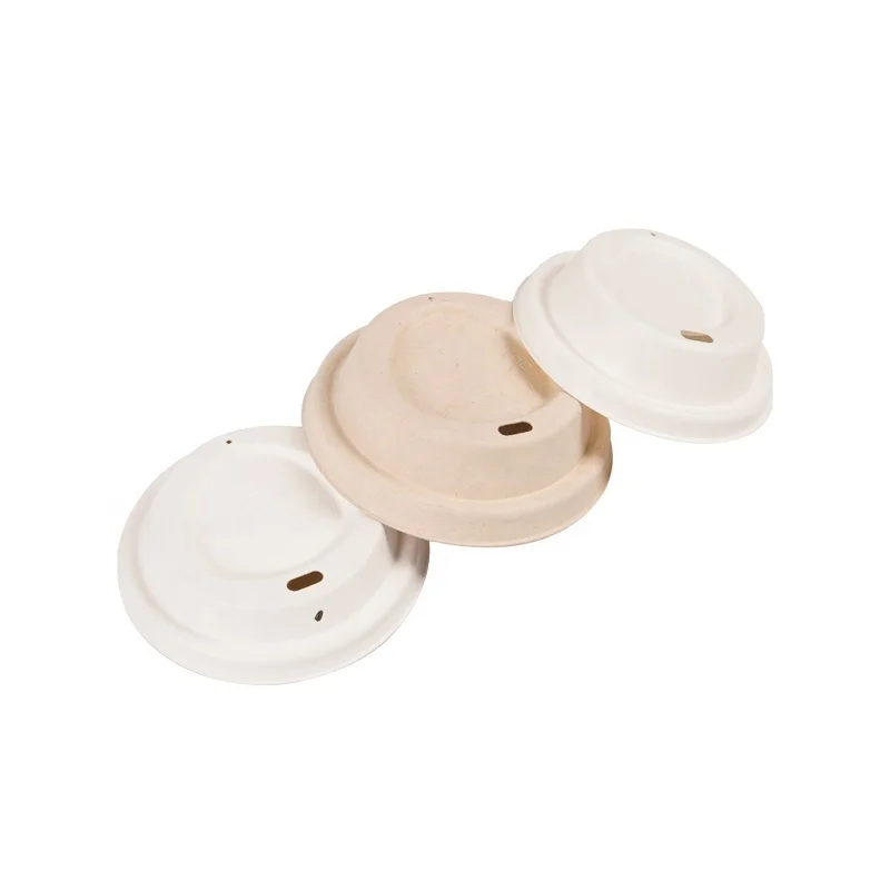 ZHIBEN 90mm sugarcane lid for paper cup lid cover compostable lid