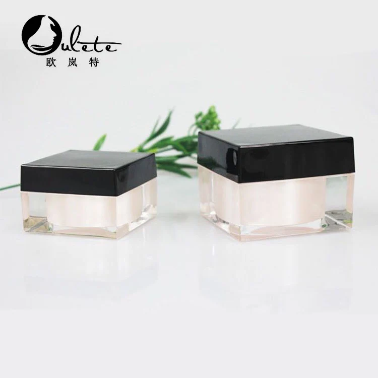 
Wholesale 15g 30g 50g 75g Black Square Acrylic Cream Jar 