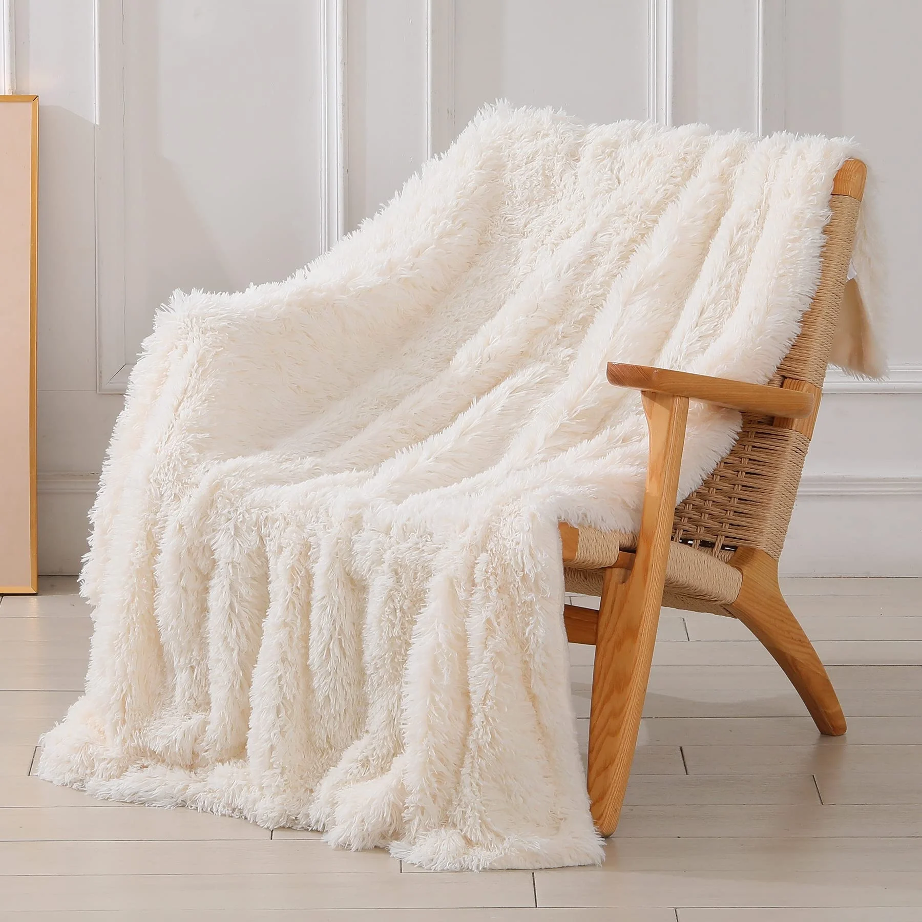 Bindi Luxury Soft And Comfy Cozy Plush And Microfiber Fleece Furry Faux Fur Throw Blanket For Sofa And Bed