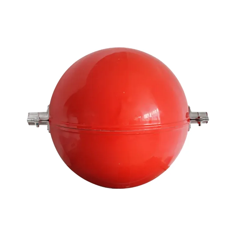 Durable 600mm diameter aerial marker ball suspended on power line for corrosion resistance fiberglass shell