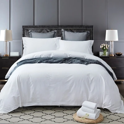 High quality cheap price hotel bedroom bed sheets sets polyester cotton blend hotel bedding set