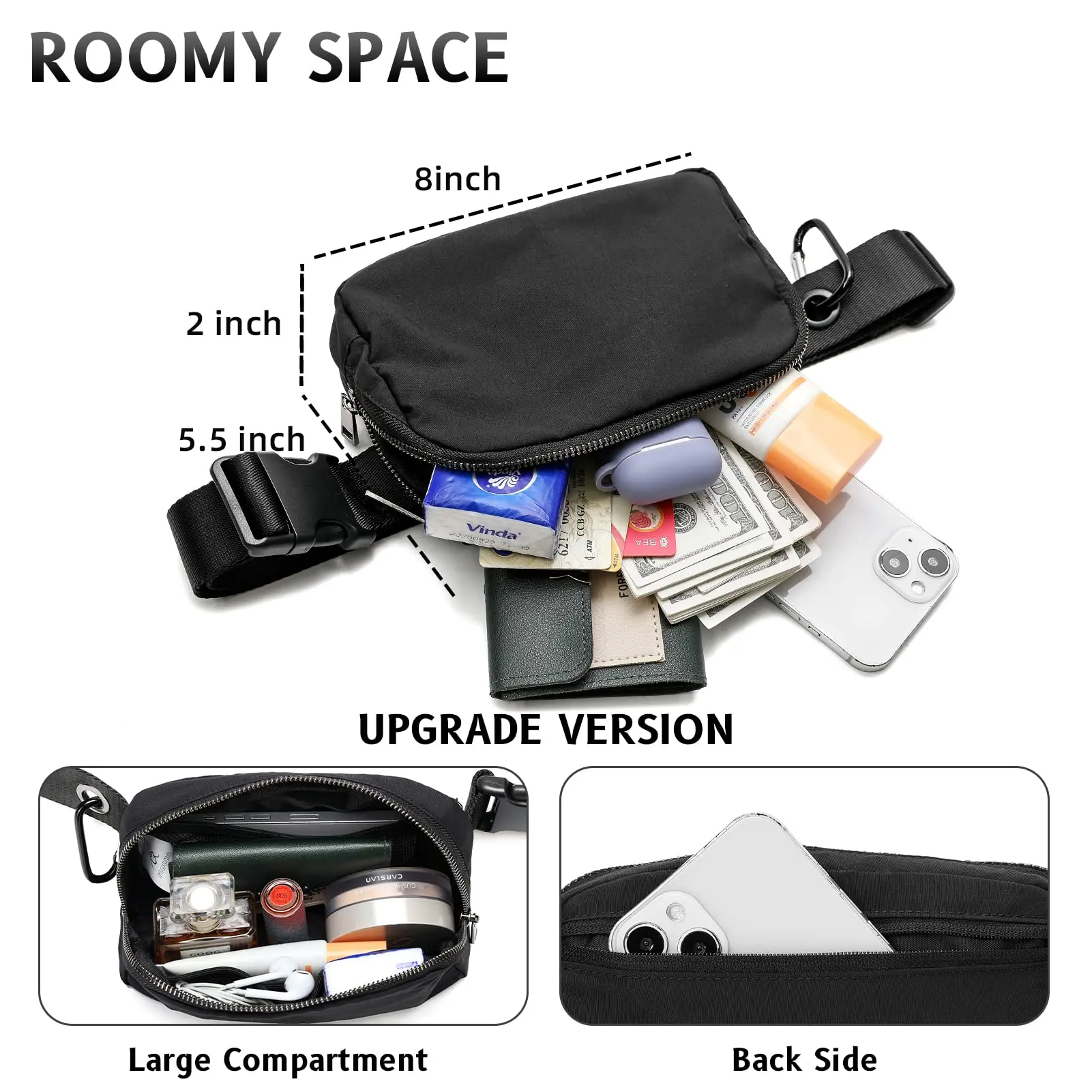 Custom Fanny Pack Fashion Waist Pack Belt Bag With Adjustable Strap For Outdoors Workout Traveling Casual Running Hiking Cycling