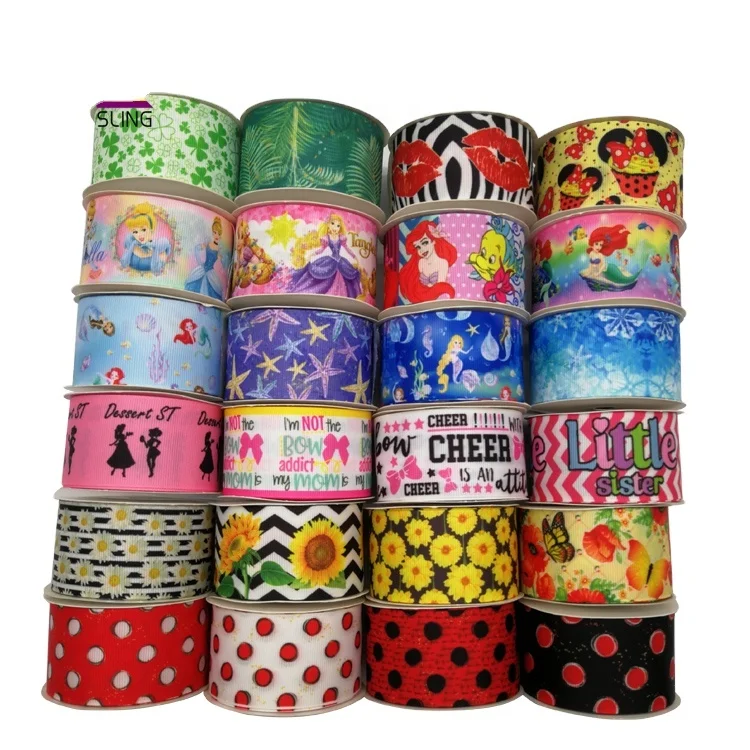 Grosgrain Ribbon Printed Character Ribbon Ready to Ship 3 Inch Double Face RIBBONS for DIY Bows Eco-friendly Support