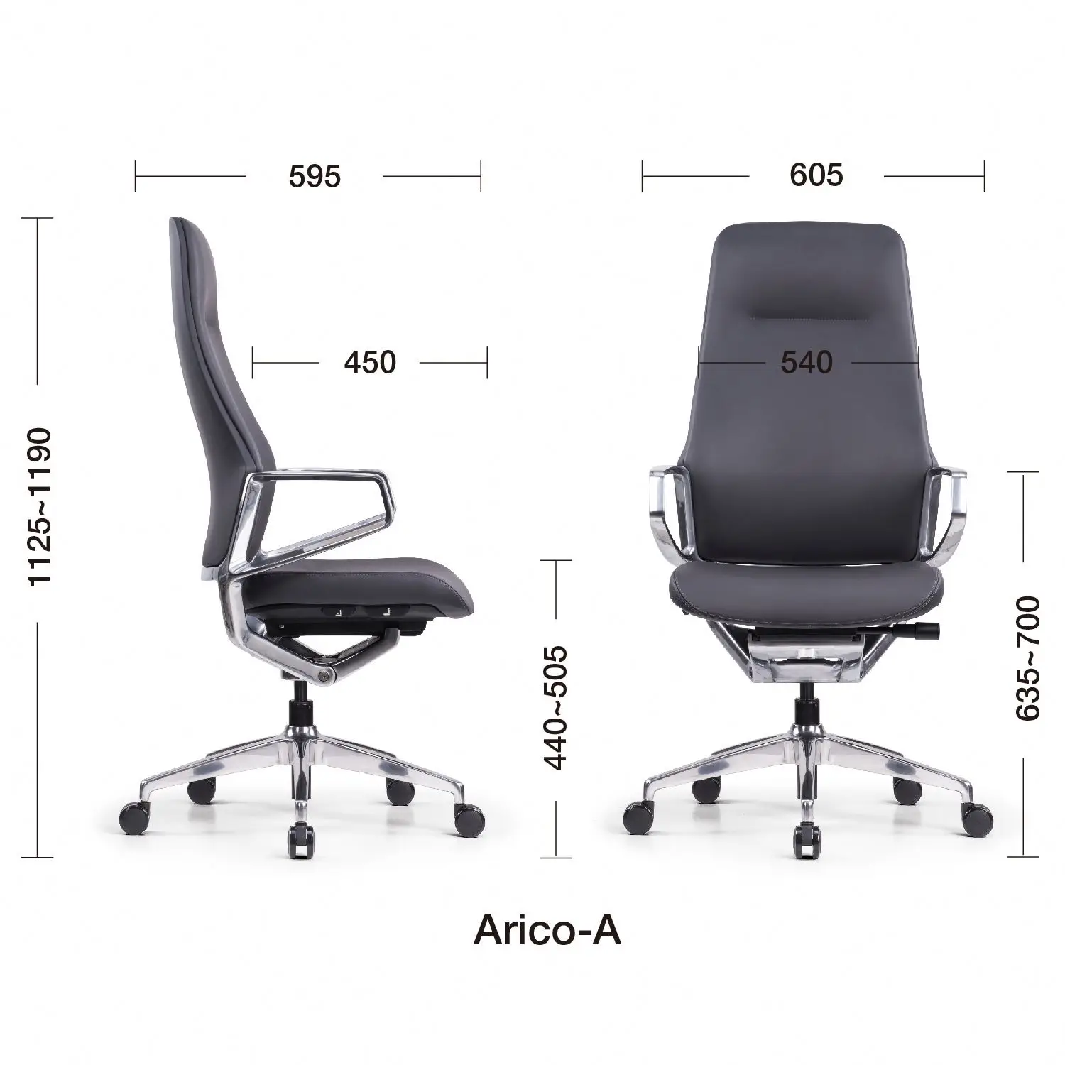 High Back Accent Leather Office Chair Executive Modern Swivel Chair