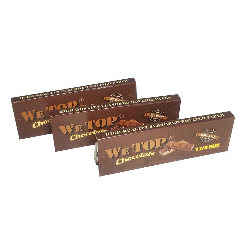 WE TOP rolling smoking tobacco papers chocolate flavor 1 1/4 size rizla paper