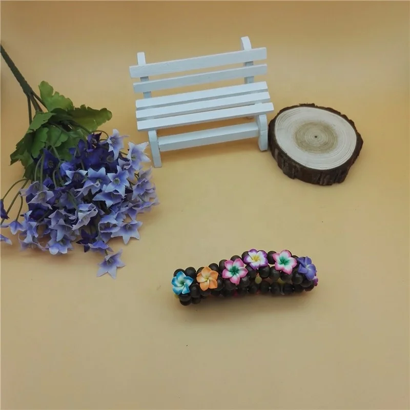 Thai Style Plastic Bead Bracelet Bangles with Flowers