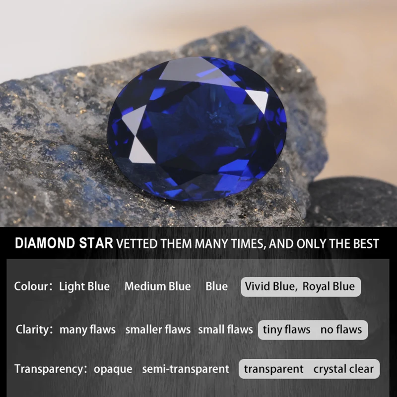 AGL Certified Royal blue lab sapphire 1carat 2carat 5mm Loose sapphire wholesale Jewelry Gemstones Blue Gems Lab Grown Sapphire