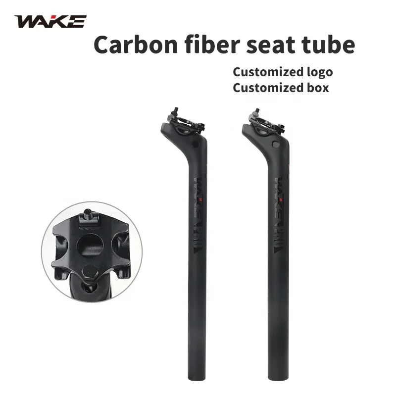 Bicycle T800 Carbon Seatpost 27.2/31.6mm 350mm Bike Seat Post Aluminum Alloy Cycle Seat Post for Wake Mtb Bike