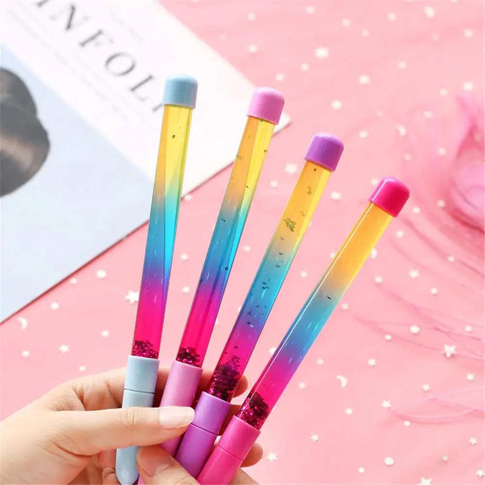 Novelty customized quicksand pen fairy magic floating liquid ballpoint pen magic wand pen for gift