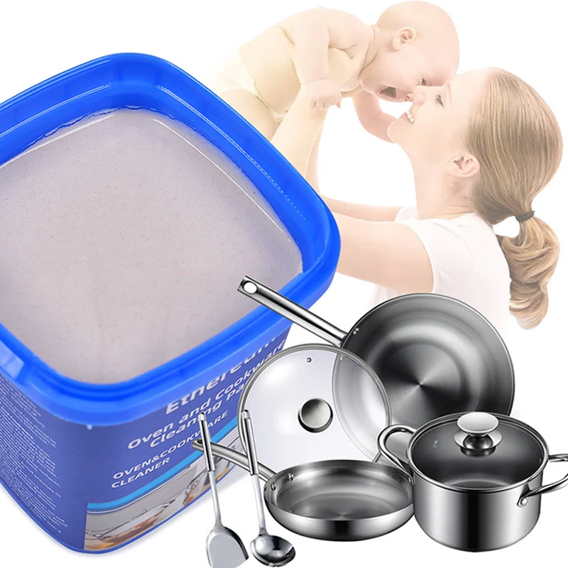 Oven&cookware cleaner kitchen washing pot bottom black scale decontamination Stainless Steel Cleaning Paste