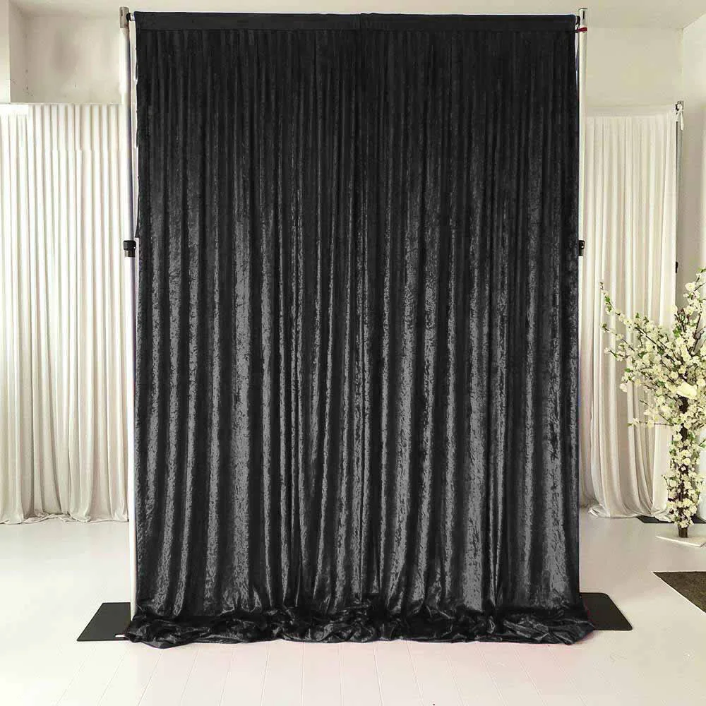 Luxury Wedding Party Stage Velour Back Drop Background Drapes blackout Curtain 5ft x 10ft Burgundy Red Velvet Crushed Backdrop