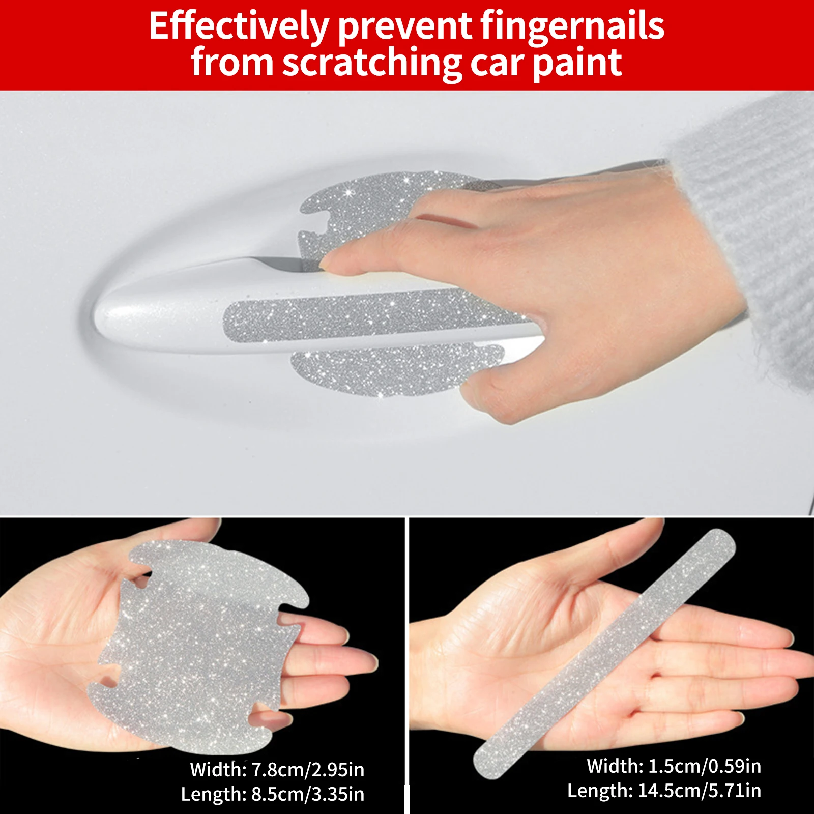 Charms Decoration Rhinestone Car Bowl Protection Scratch Protector Bling Car Reflective Handle Door Bowl Guard Sticker