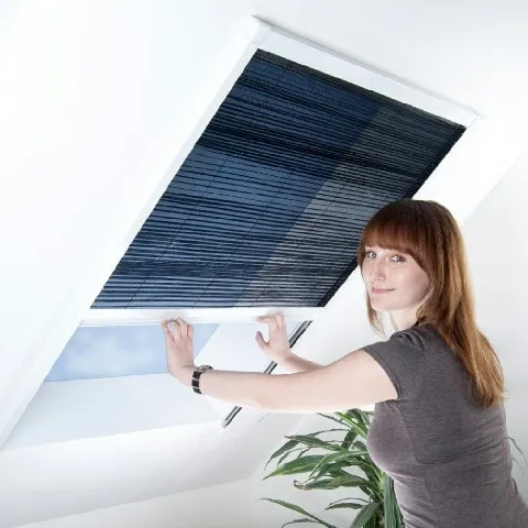Diy blackout and dual screen skylight pleated screen roof window plisse insect screen windows