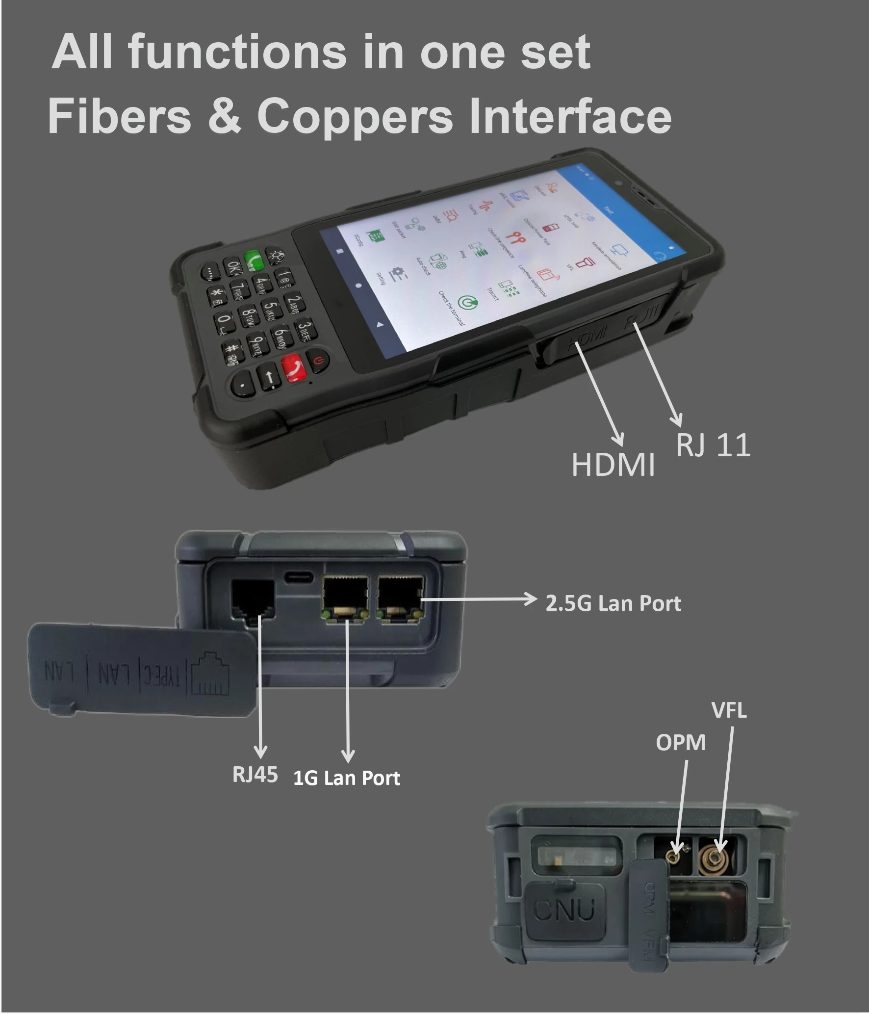 S337 V7 SENTER updated telecom test android PDA,optical network tester,fiber and copper line fault locator