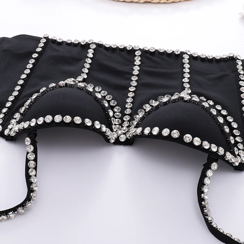 
T903 Sexy Triangle Diamond Short Tank Top Jazz Hip-hop Knitting Prom Women Bustier Corsets Brat Crop Tops Vendors 