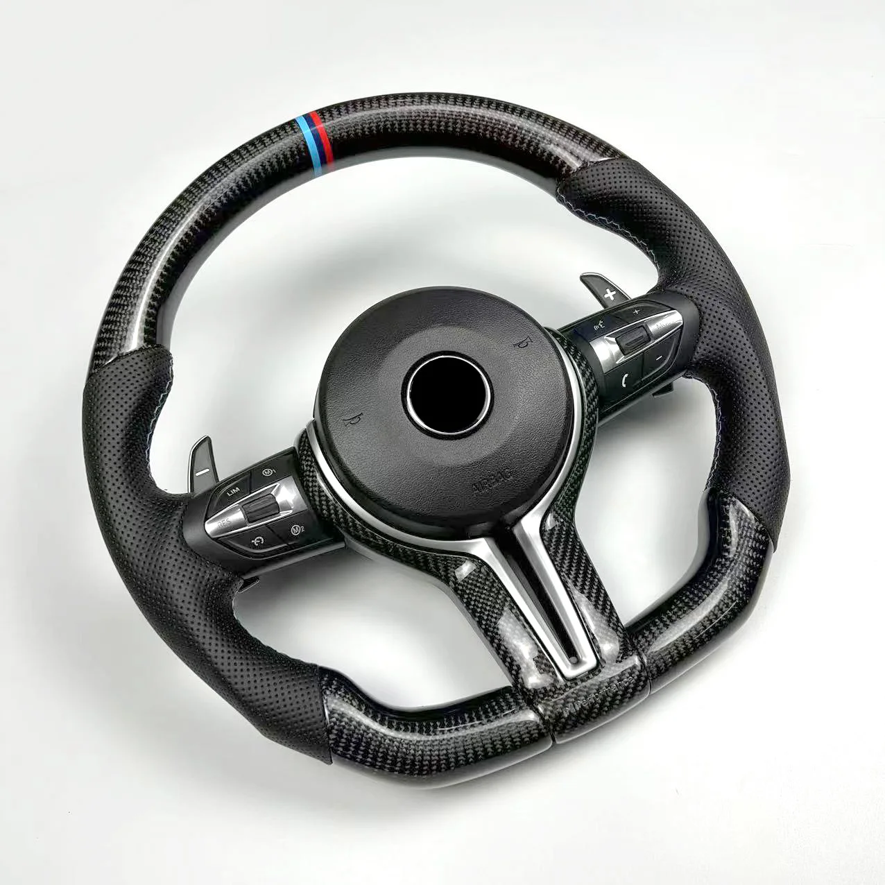 Wholesale Black  Carbon Perforated Leather M Sport Steering Wheel for BMW F10 F30 F31 F32 F20 E92 E60 X6 E71 X5 E70 M3 M4 M5 M6
