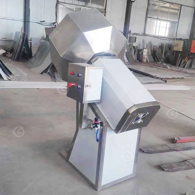 Double Rollers Banana Chips Popcorn Vending Coating Drum And Flavoring Flavor Powder Machine