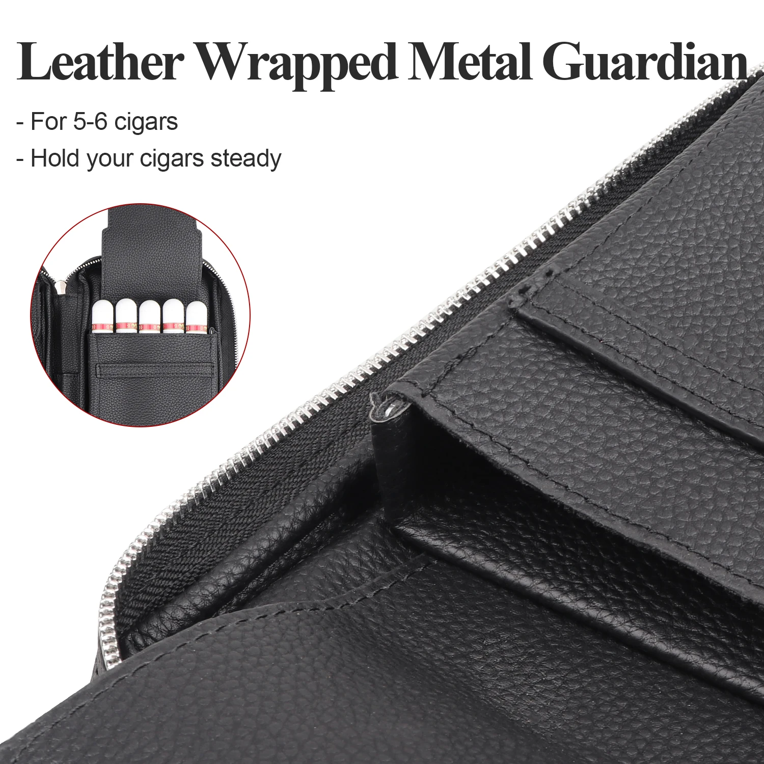 Customized Cigar Bag PU Leather Travel Cigar Case for Cigar Cutter Lighter Humidor