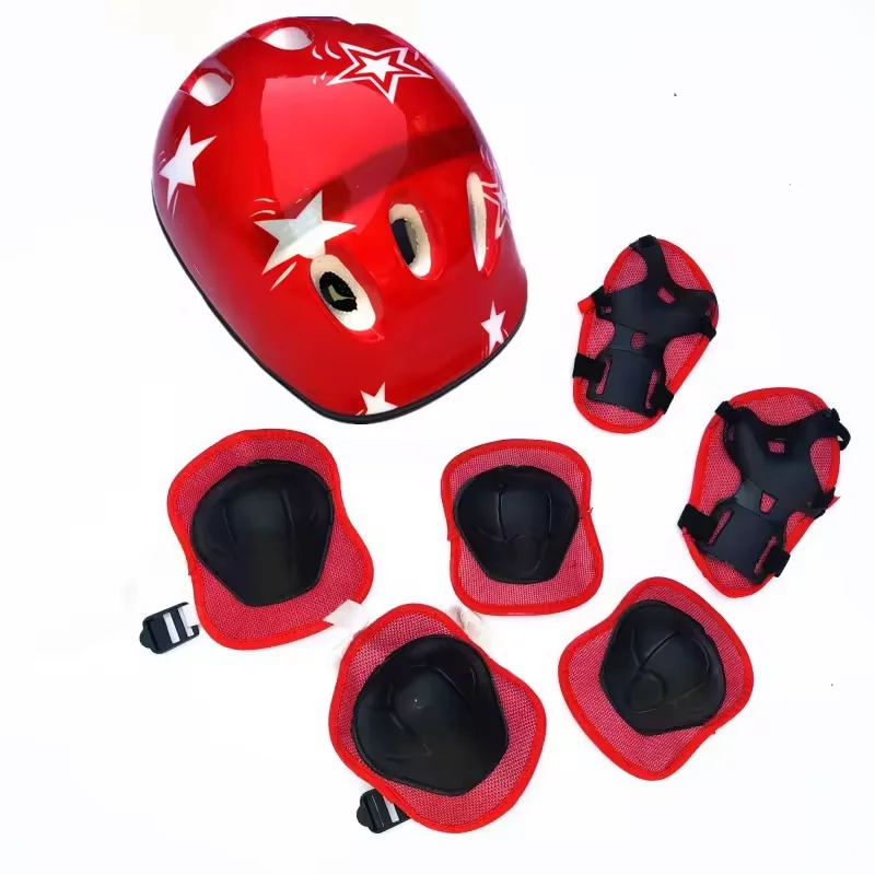 Adjustable helmets for children bicycles skateboards ice skates helmets protective gear 7-piece set discounted price