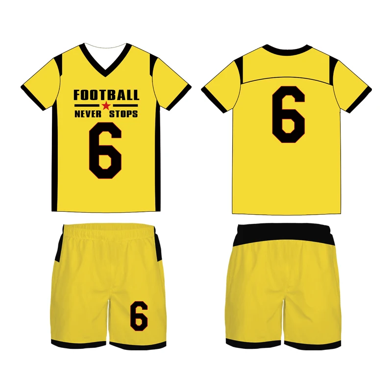Cheap Custom Sports Suits Football Jersey Kit Designs Soccer Uniform Full Printing Logo Team Club Wear