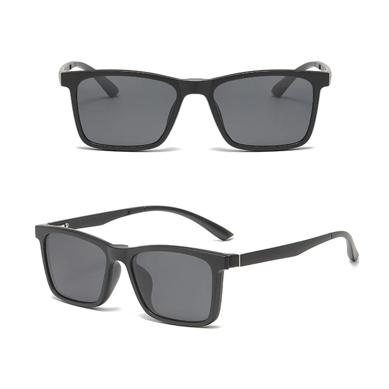 DL GLASSES 2024 Wholesale Glasses Night Vision oculos UV400 Polarized Eyewear Square 5in1 Magnetic Clip On Sunglasses