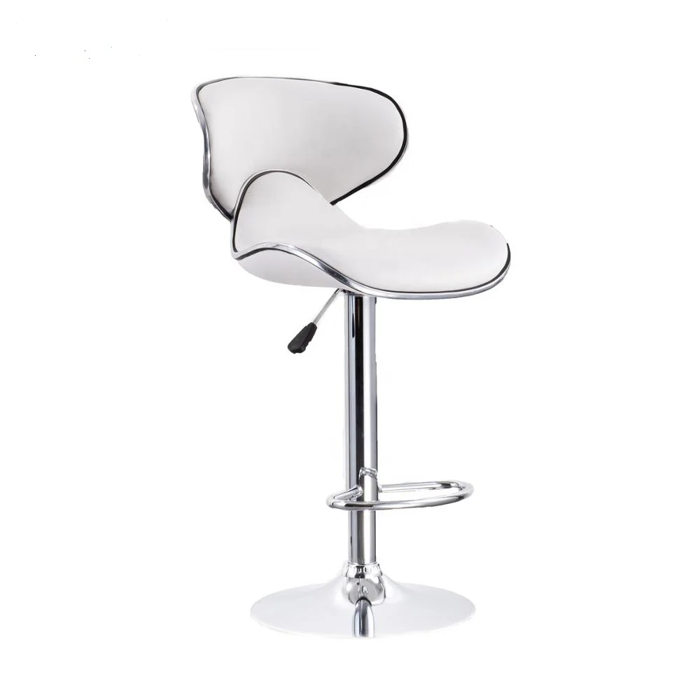 Reasonable price high quality black vintage adjustable commercial bar stool with soft cushion leather seat with high top back