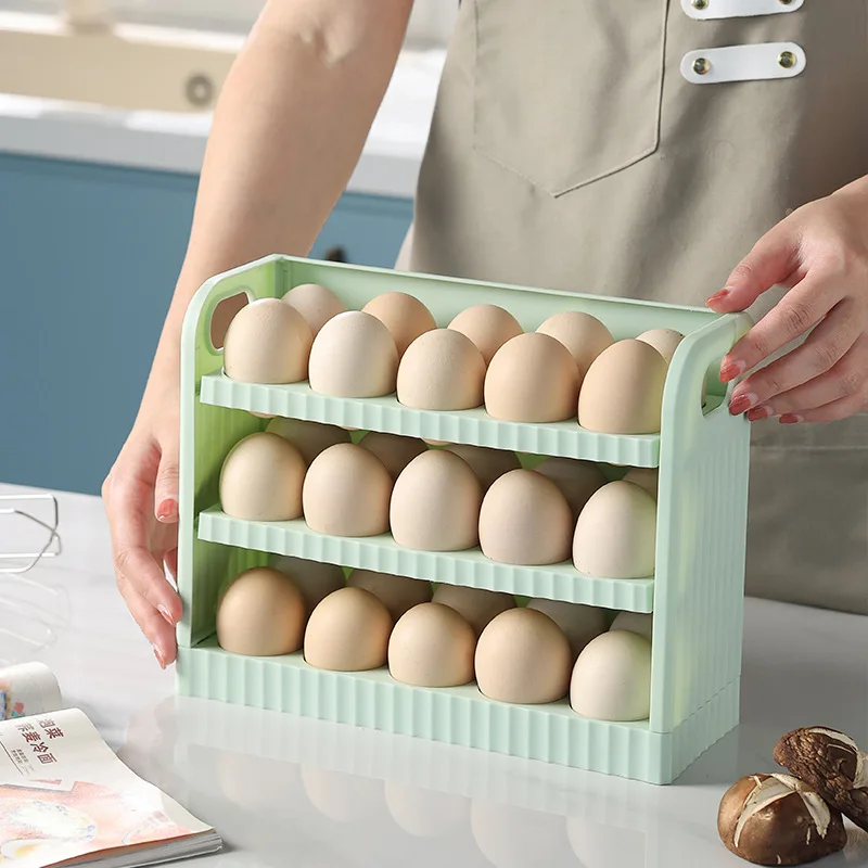 New hot selling Kitchen Three-Tier Egg Storage Container Refrigerator Egg Rack Storage Boxes