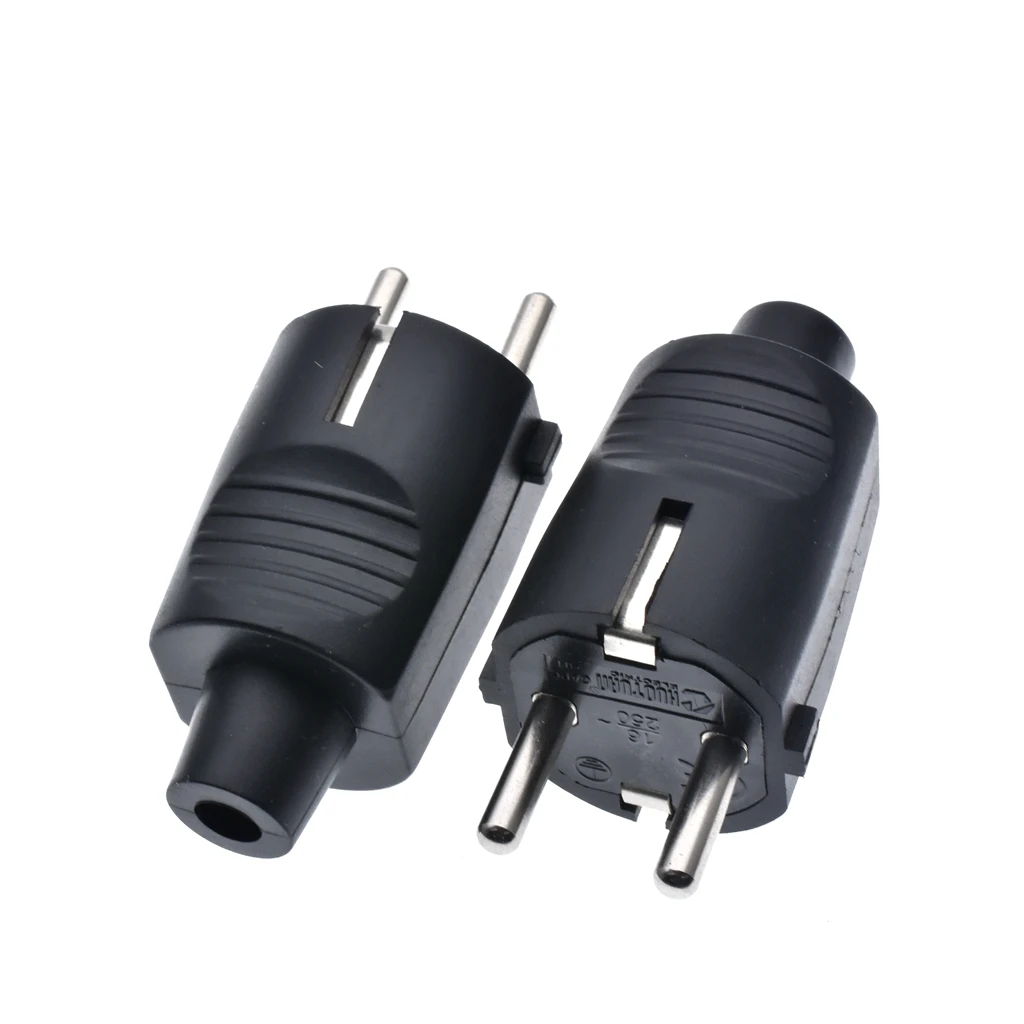 European 16A Grounded Industry Assemble Wiring Plug Germany Russia Power Cable Connector Female Male EU Schuko Power Socket Plug