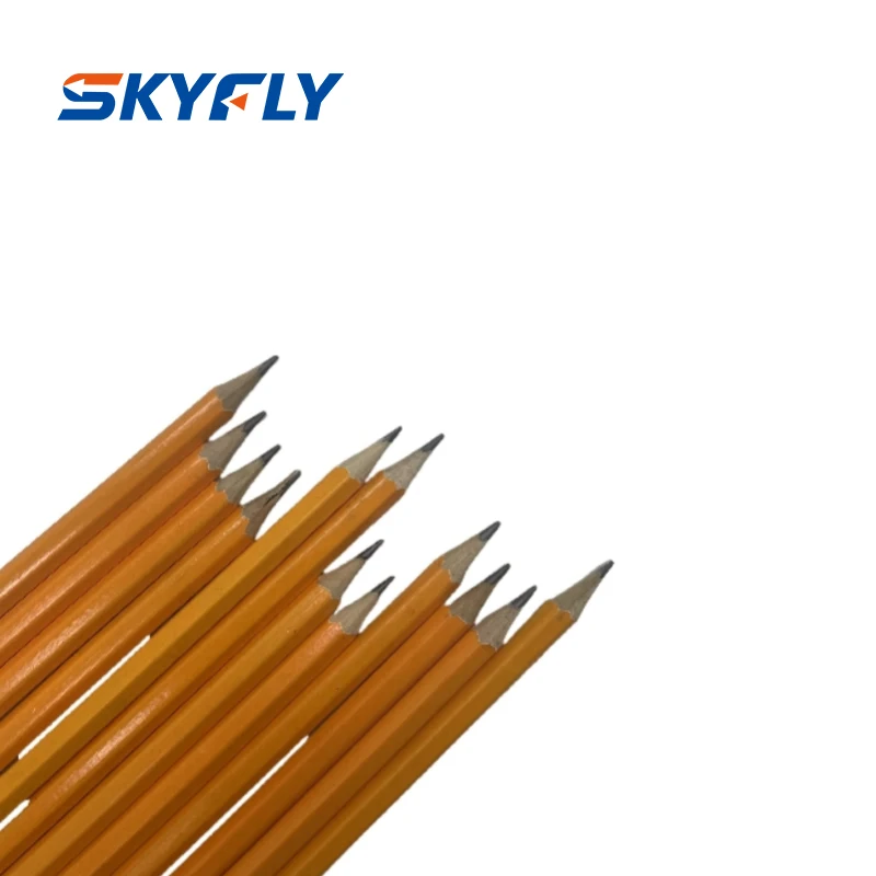 Office Stationery Yellow Hexagonal Mongol Pencil HB Lead Hardness With Red Eraser