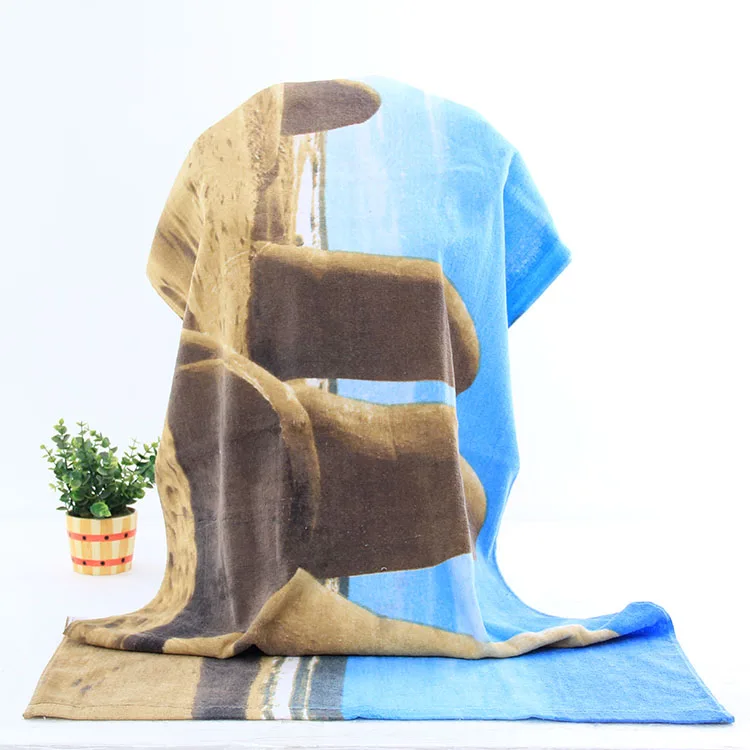 YYX Wholesale Custom Beach Towel High Quality Cotton Thickener For Reactive Dyes Printing Designer Beach Towel