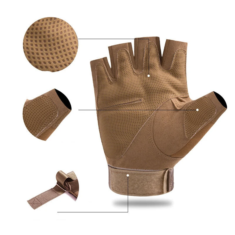 Motorcycle Leather Half Finger Tactical Gloves Hunting Gloves Outdoor Sports Cycling gloves tactical