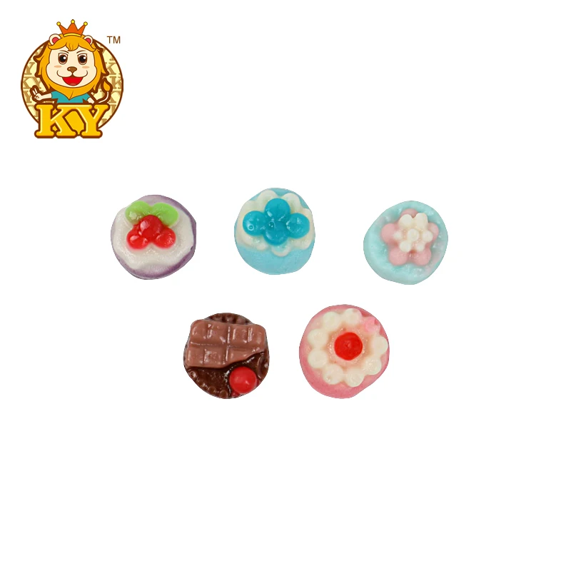 Manufacturer wholesale mini cake shape gummy soft chewy candy