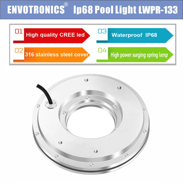 ENVOTRONICS High quality IP68 Waterproof Led Swimming Pool Light  Fountain light Seven color Yongquan lamp 316LSS