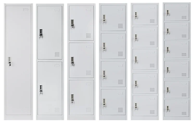 Metal Furniture Four Door Thin Steel Storage Cabinet Shelf Sports Swimming Pool Lockers With Metal Lock
