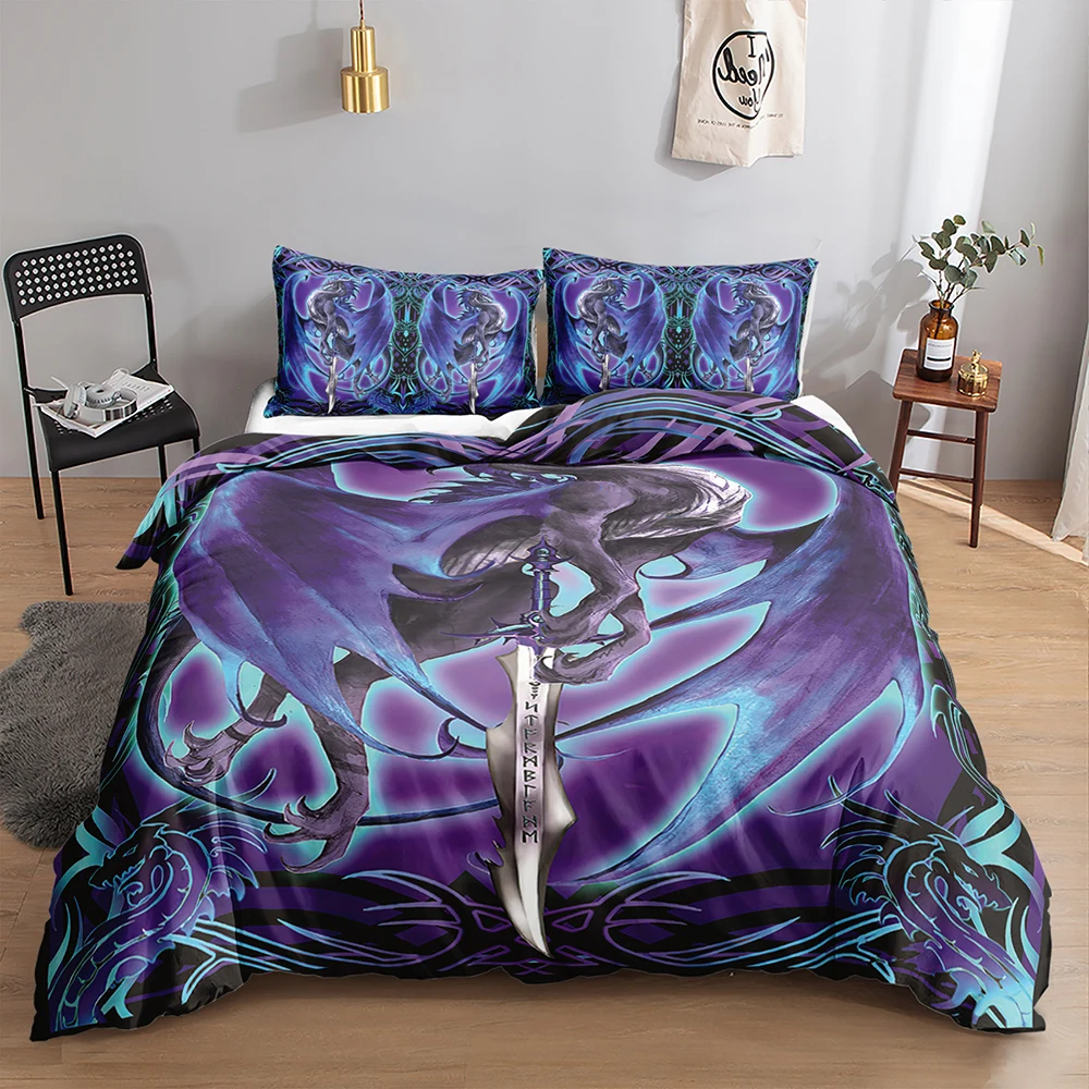 Wholesale high quality 3d dragon bedding set pieces custom duvet cover