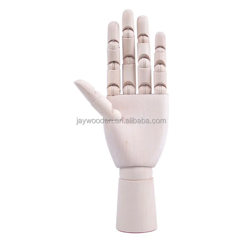 7-12 Inches Flexible Fingers Artist Drawing Wooden Manikin Model Hand Mannequin Scientific Engineering Toy for Display