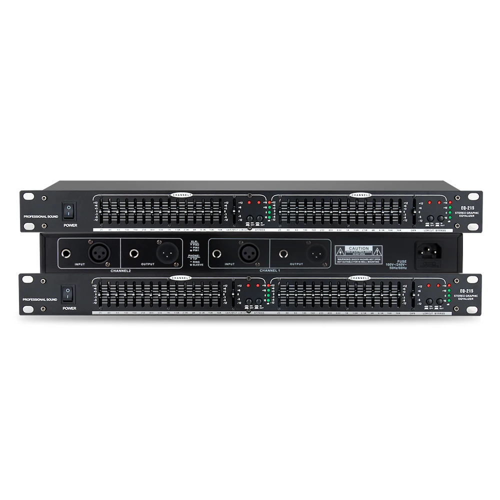 DSP audio processor equalizer, professional digital reverb, multi-effects, EQ215, 2x15, with independent high/low pass filters