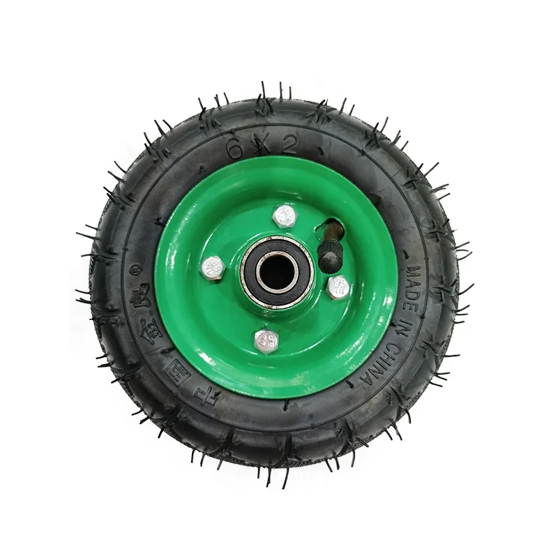 Hot product 6x2 mini pneumatic rubber wheel 150MM-50MM pneumatic rubber wheel
