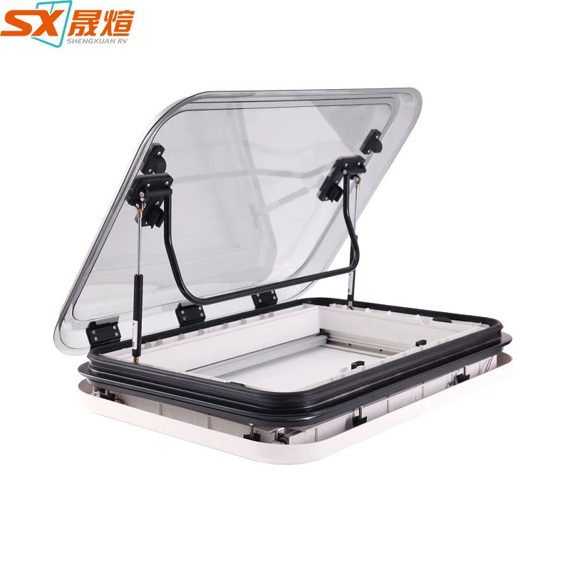 
Aluminum Frame Double Acrylic Glass RV Caravan Camper Car LED Roof Skyligh 