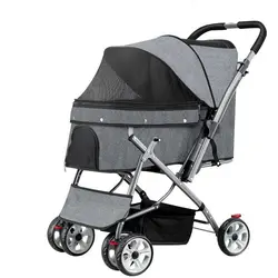 pet carrier wheels large dog travel cart rubber tires fancy lightweight pet stroller for big dogs