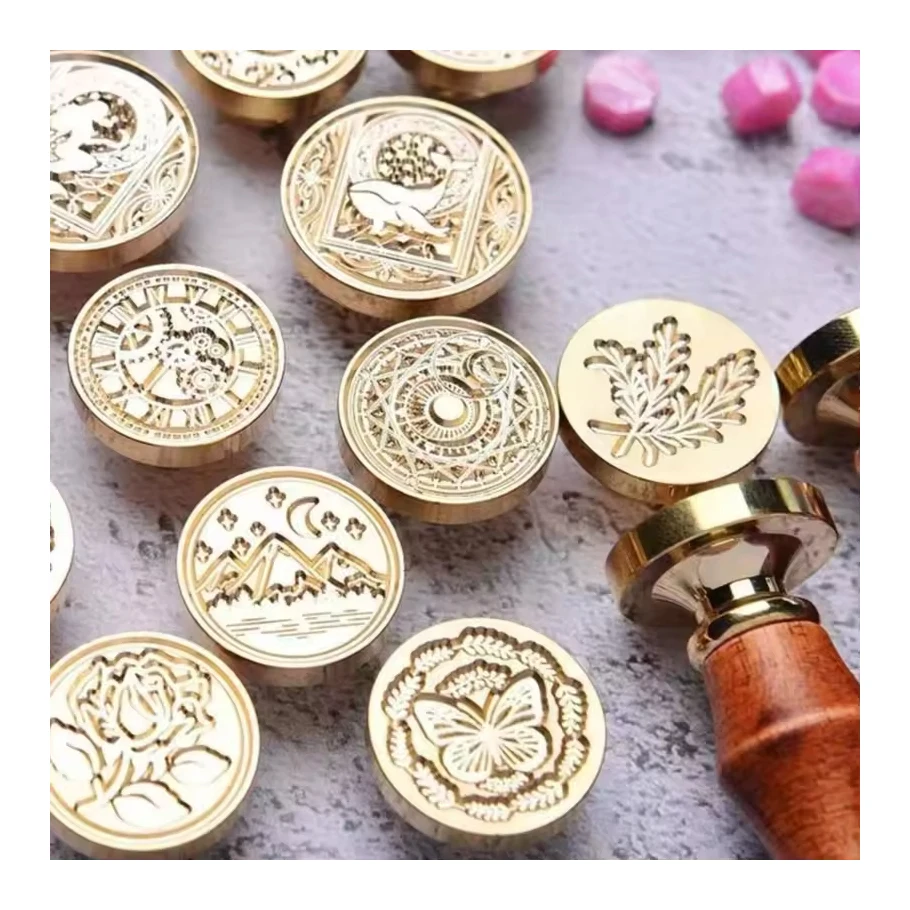 Custom Brass Heads Blank Wax Seal Letter Stamp Alphabet Love Wooden Handle Stamp Wax Seal Stamp
