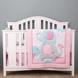 4Pieces Cheap Cotton Crib Bedding Set Cot Bed Linen Baby Comforter Set Baby Nursing Baby Crib Bedding Set