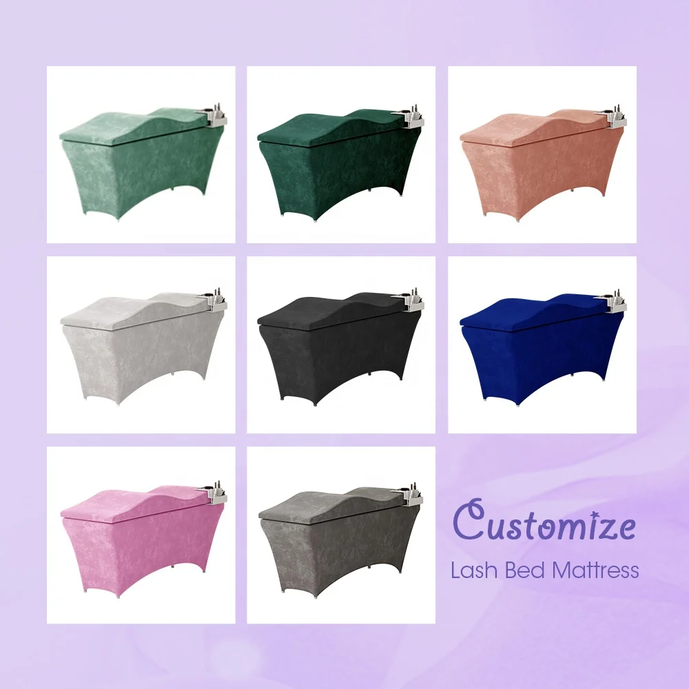 Customize massage table mat curved lash bed pads wave thin lash bed topper orthopedic high density memory foam curved mattress