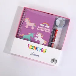 Wholesale school cute stationary girls gift student pink notebook ballpen stationery set with box