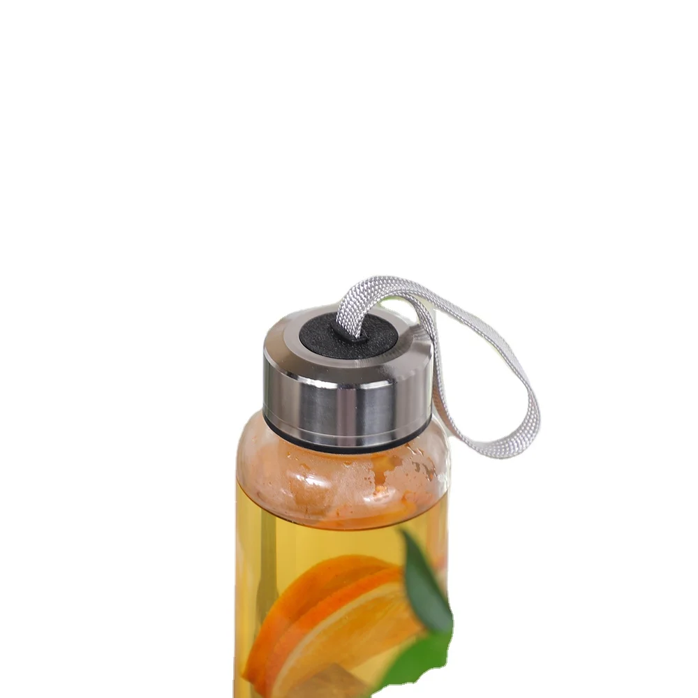 Eco Friendly Crystal Infused Glass Water Bottle Rose Quartz Chip Tumbled Nature Crystal Bottle Amethyst Clear Quartz WaterBottle