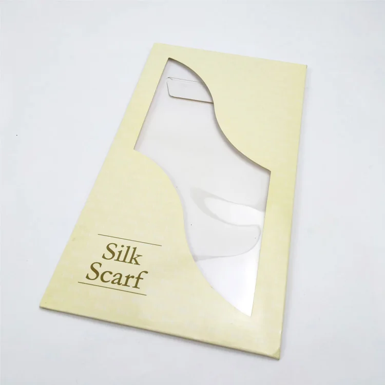 Paper Envelope Scarves Packing Custom Logo Retail Scarf Packaging Envelopes with Clear Window