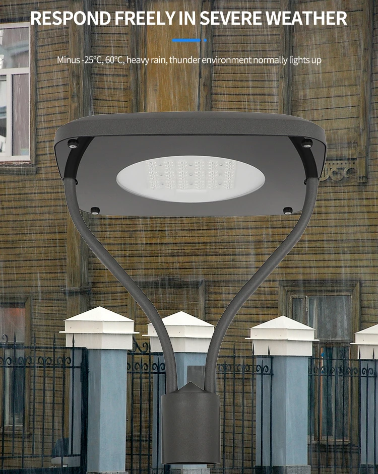Outdoor LED Post Light Fixture Electric Exterior Lamp with IP66 Rating Pier Mount Base Anti-Corrosion Pole Lantern for Garden
